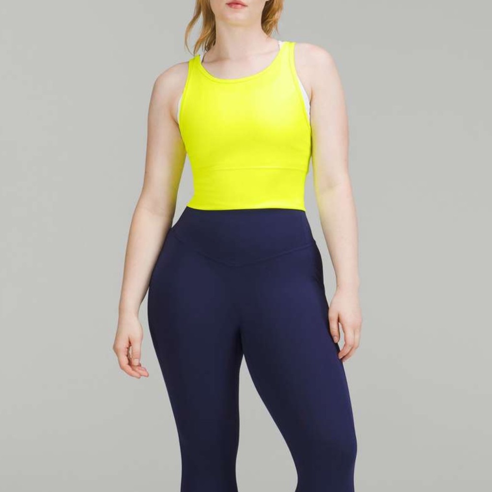Lululemon NWT Neon Yellow Top POWER PIVOT TANK Brand New Size 14